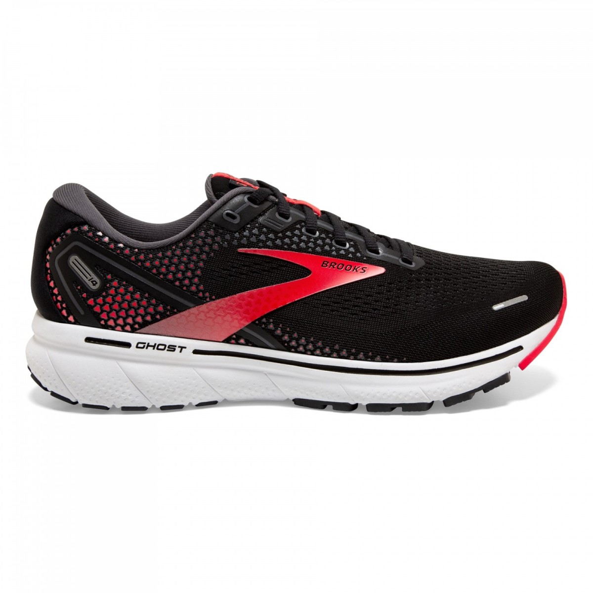 Brooks Ghost 14 Black / Red / White Updated midsole is now 100% DNA ...