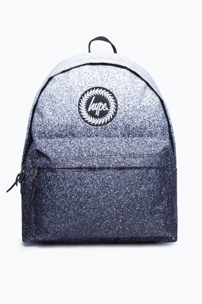 hype black and white backpack