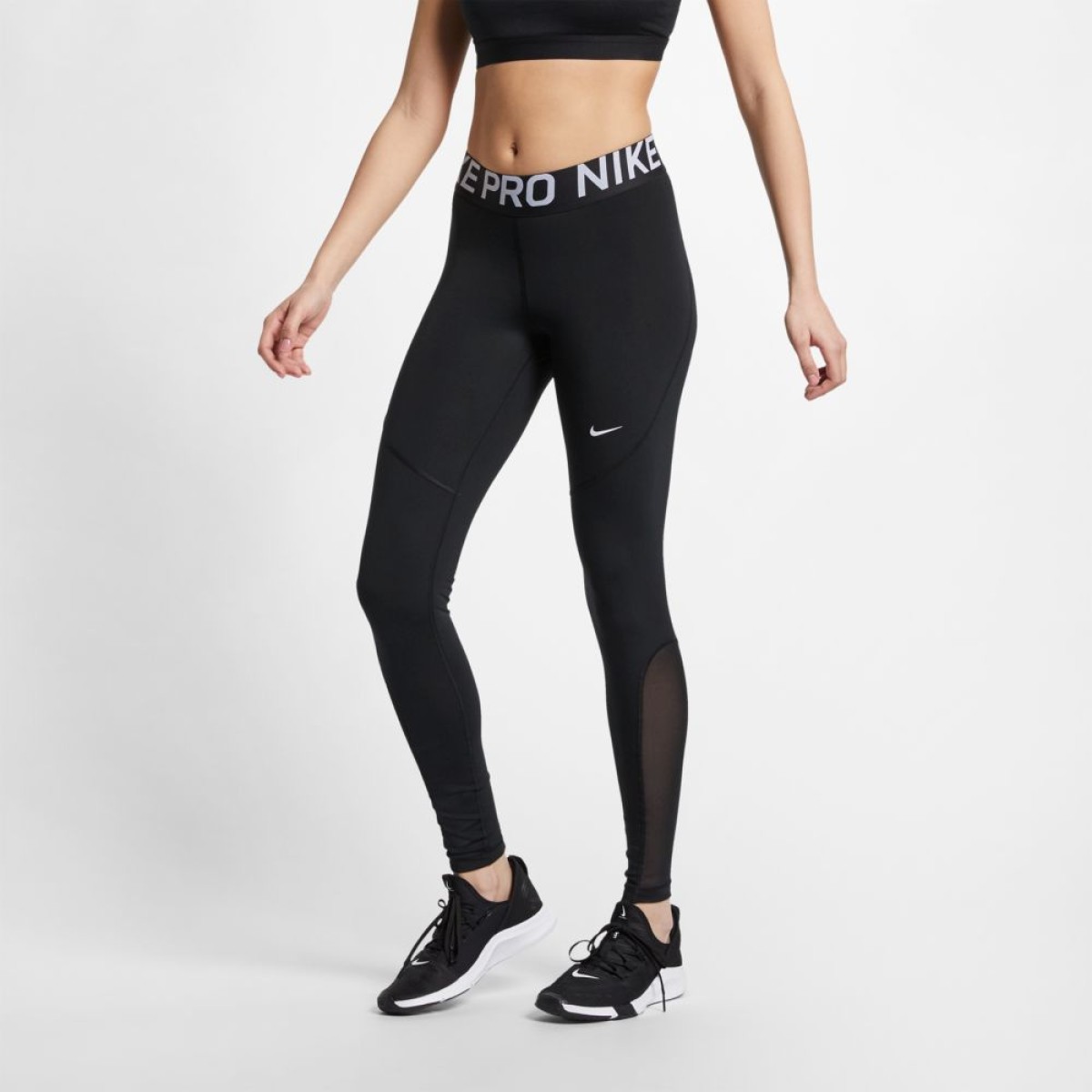 plain black nike pro leggings