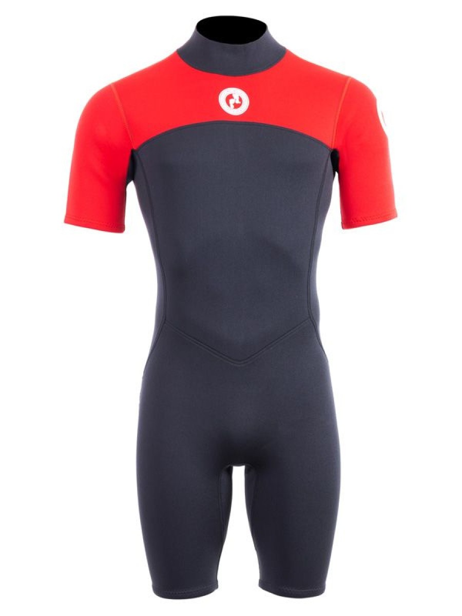 Two Bare Feet Thunderclap 2.5mm Mens Shorty Wetsuit (Red / Black) The