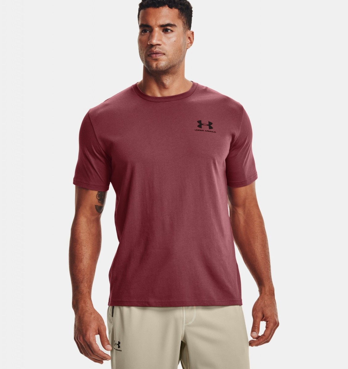 shirt with logo on left chest