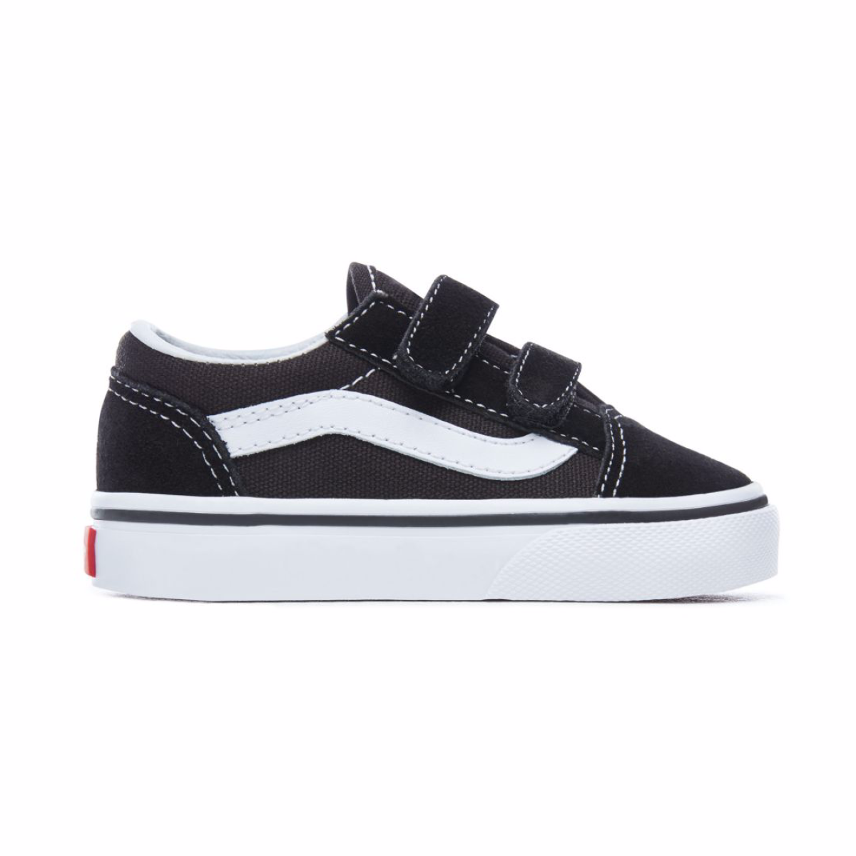 vans black and white velcro