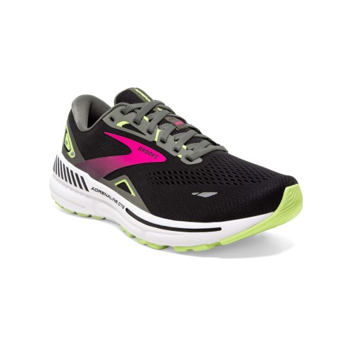 Brooks Adrenaline GTS 23 Wide Black Gunmetal Sharp Green Newly