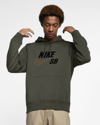 Nike SB Icon Hoodie Khaki / Yukon Brown The Nike Icon Hoodie lets you rep your favourite brand in cosy comfort, thanks to a bold Nike SB logo. The classic