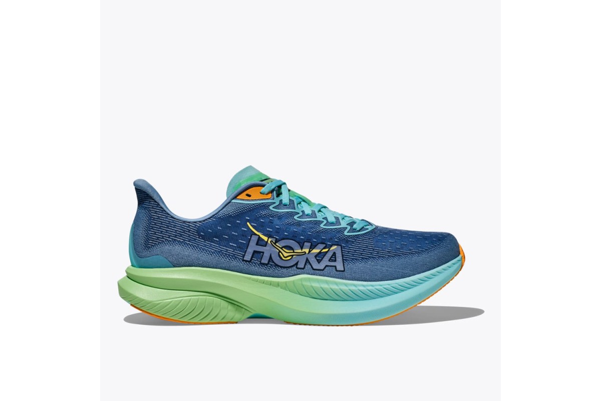 Hoka Mach 6 Dusk Shadow Your gateway to everyday speed. Behold our lightest most responsive Mach to date. This lively trainer has been fine tuned for extra energy return with a super