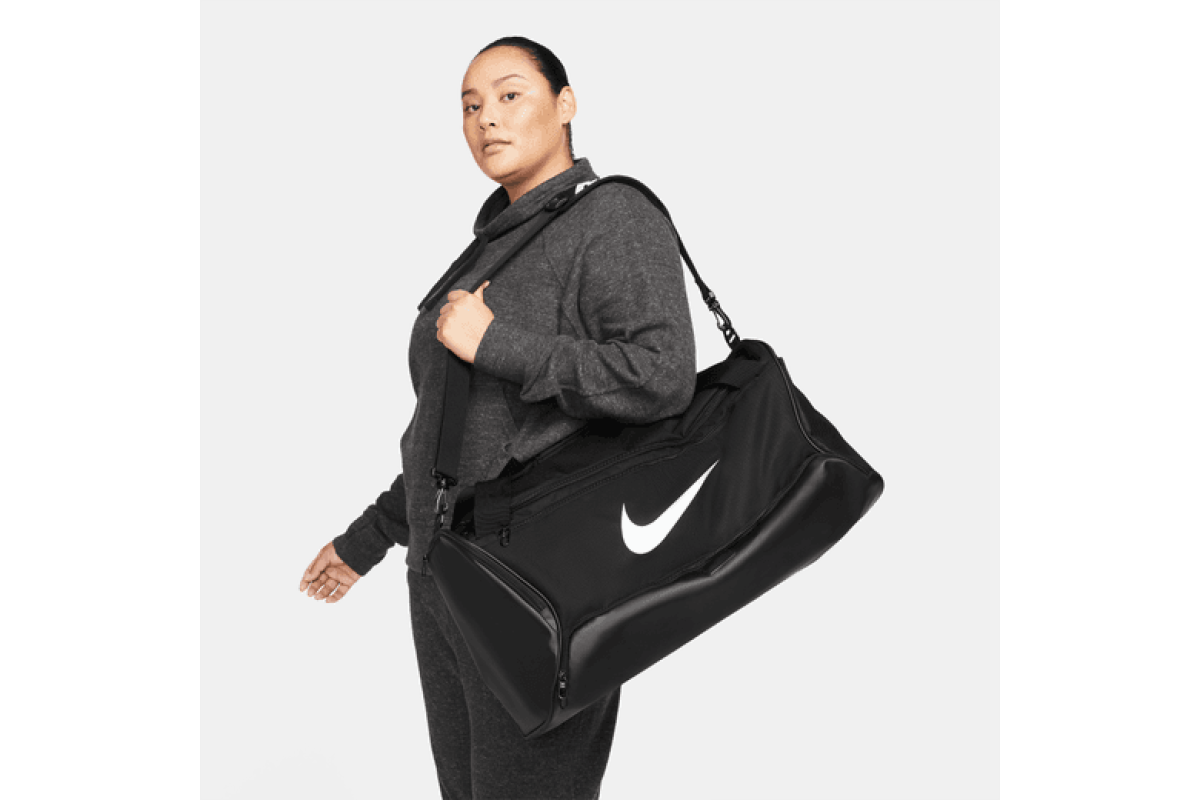 The durable Nike Brasilia Duffel features a spacious main