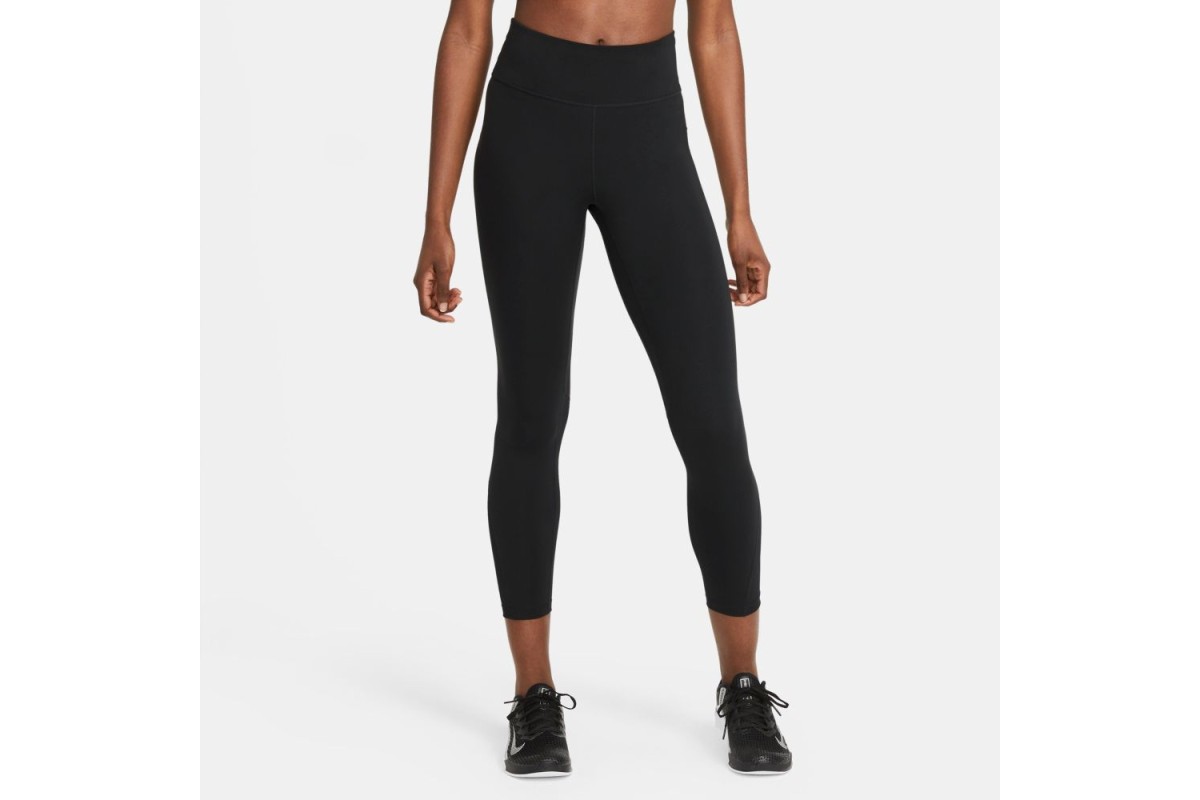 Nike One Mid-Rise 7/8 Leggings Black / White Ready for a workout or down to  chill—the Nike One Leggings are super versatile. The comfortable design  wicks sweat to help keep you dry.