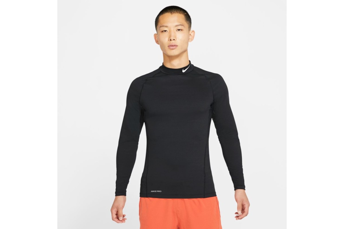 Nike Pro Warm Long Sleeve Top Black White