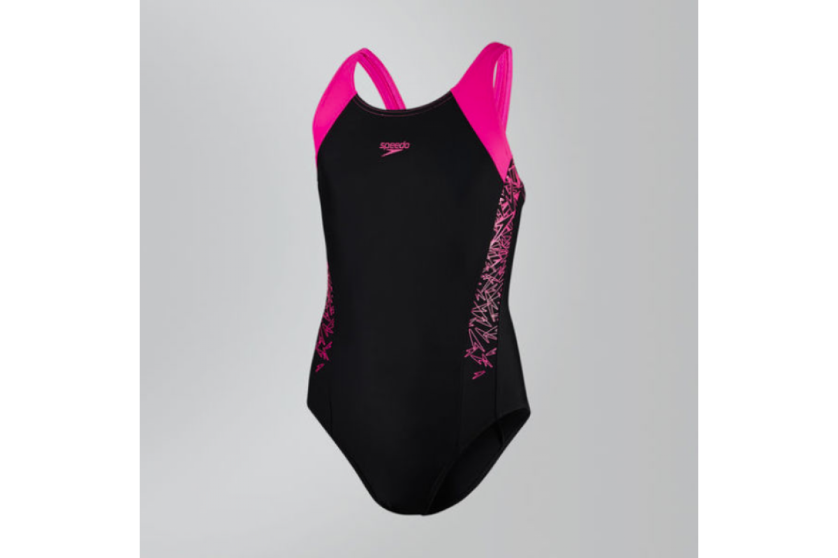 Speedo Boom Splice Muscleback Swimsuit Black Pink Featuring Speedo's ...