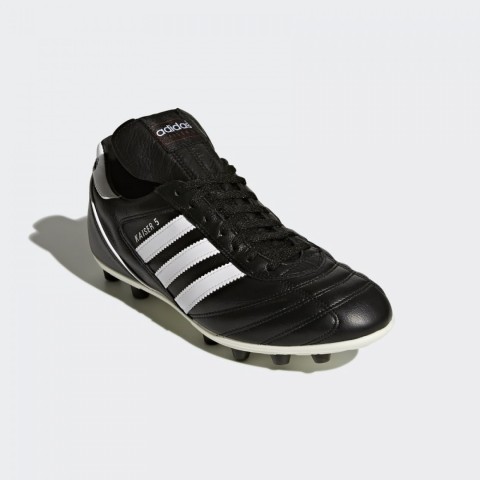 adidas Kaiser 5 Cup Football Boots Black / White / Red If only this boot could talk. The quintessential football boot with screw-in studs there for many of greatest