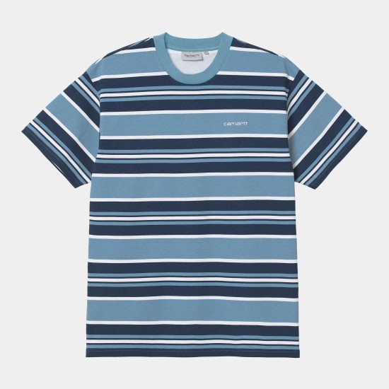 Carhartt WIP Corfield Stripe T-Shirt Icy Water