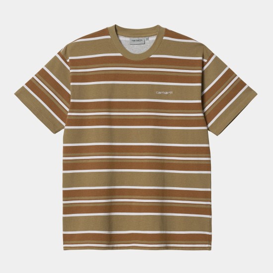 Carhartt WIP Corfield Stripe T-Shirt Leather
