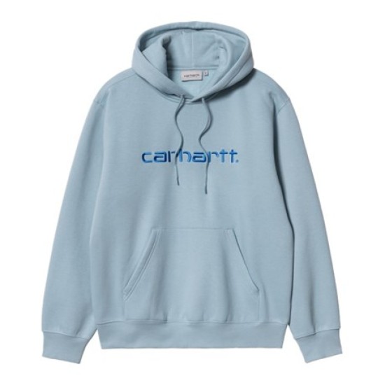 Carhartt WIP Embroidered Hooded Sweatshirt Frosted Blue / Gulf