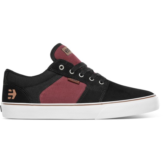 Etnies Barge LS Skate Shoes Black / Red / Beige