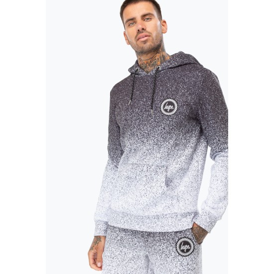 Hype Speckle Fade Pop Over Hoodie Black / White
