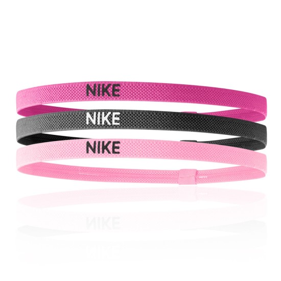 Nike Elastic Hairbands Pack Of 3 Pink / Grey / Pink