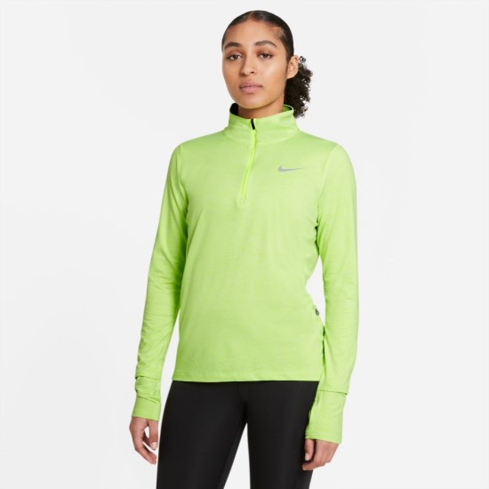 Nike Element 1/2-Zip Running Top Volt Green / Reflective Silver