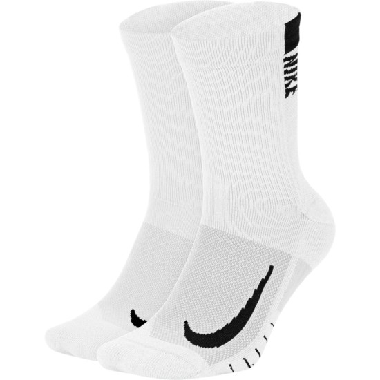 Nike Multiplier Crew Socks White (2 Pairs)