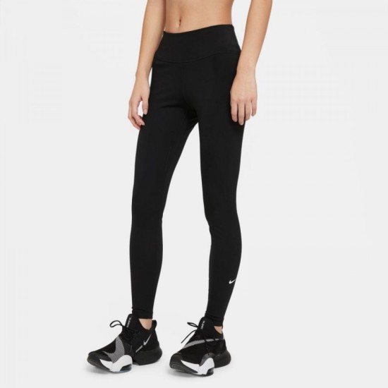 Nike One Mid-Rise Leggings Black / White