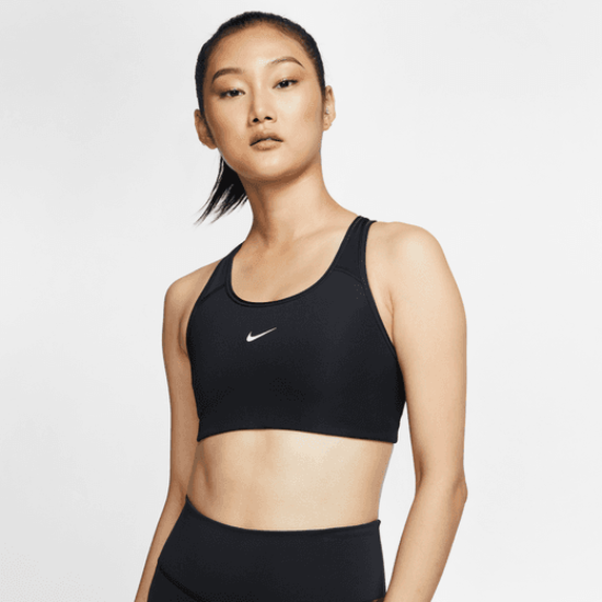 Nike Swoosh Medium-Support 1-Piece Pad Sports Bra Black
