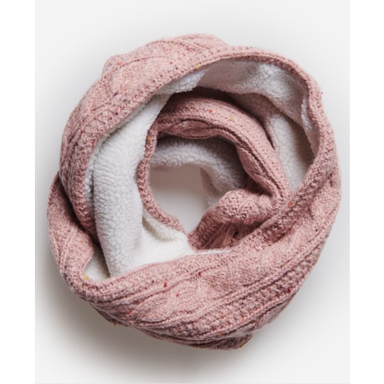 SuperDry Gracie Cable Snood Pink