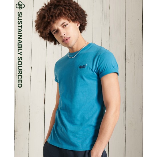 Superdry Organic Cotton Embroidery T-Shirt Glacier Blue