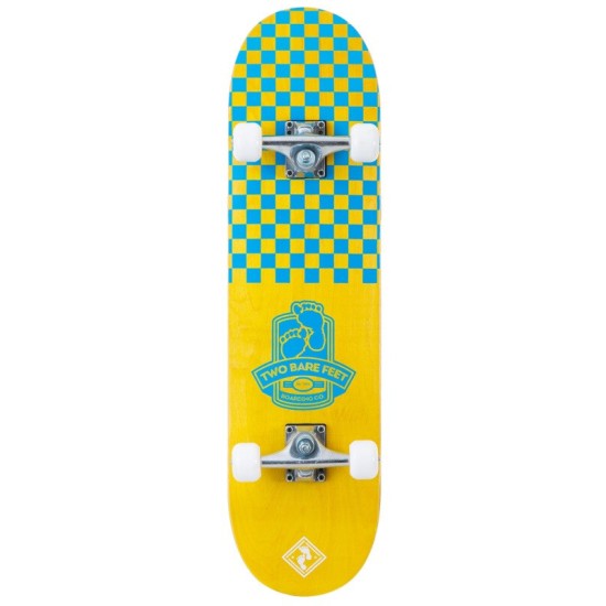 Two Bare Feet Checkmate Complete Skateboard Yellow
