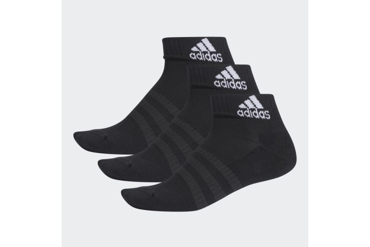 adidas Cushioned 3 Pack Of Ankle Socks Black