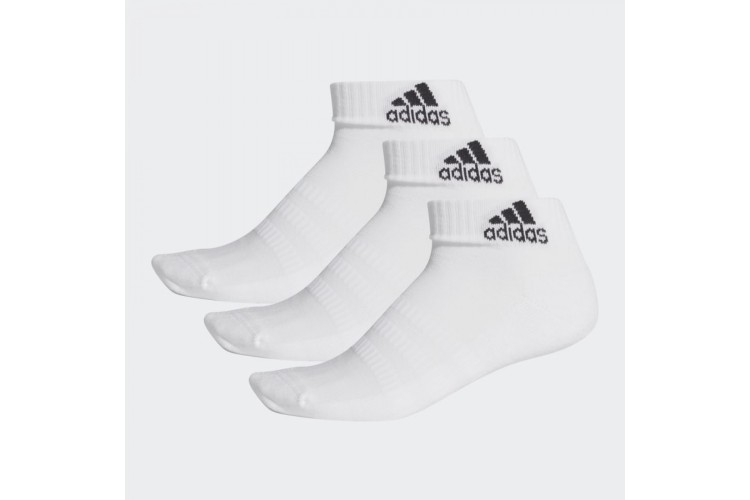 adidas Cushioned 3 Pack Of Ankle Socks White