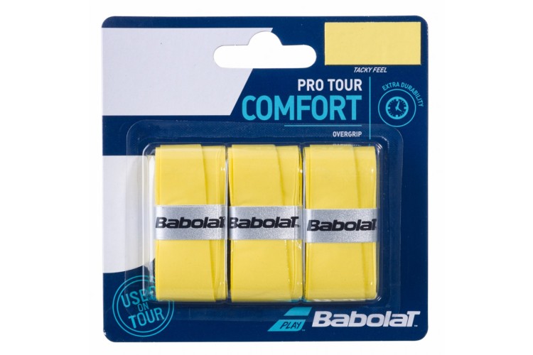Babolat Pro Tour Overgrips (Pack of 3) Yellow
