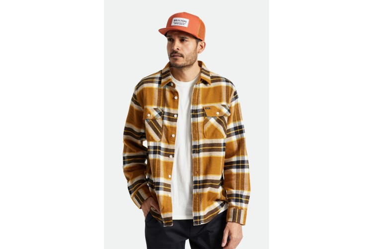 Brixton Bowery Flannel Shirt Medal Bronze