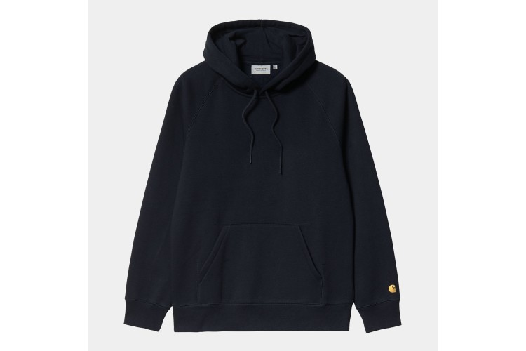 Carhartt WIP Chase Logo Hooded Sweatshirt Navy Blue