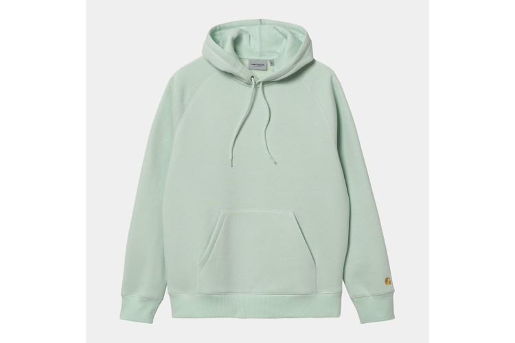 Carhartt WIP Chase Logo Hooded Sweatshirt Pale Spearmint / Gold