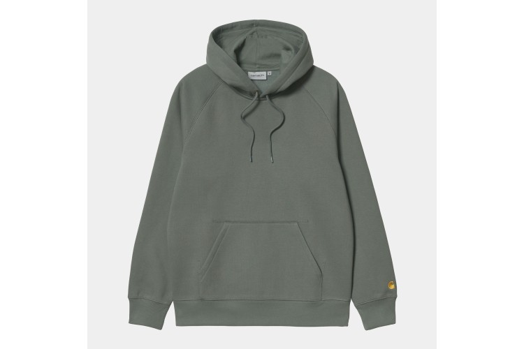 Carhartt WIP Chase Logo Hooded Sweatshirt Thyme / Gold