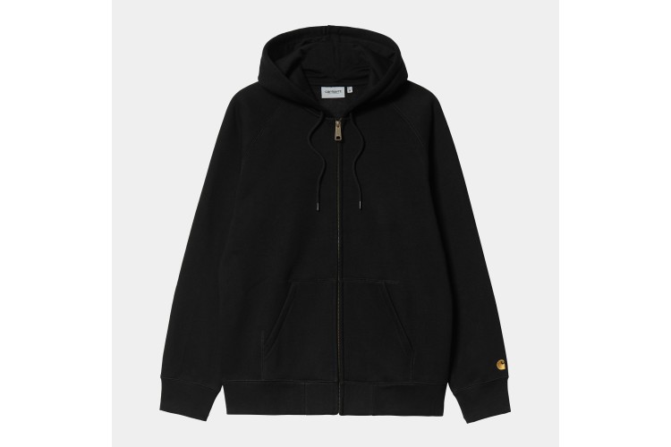 Carhartt WIP Chase Logo Zipped Hooded Sweatshirt Black