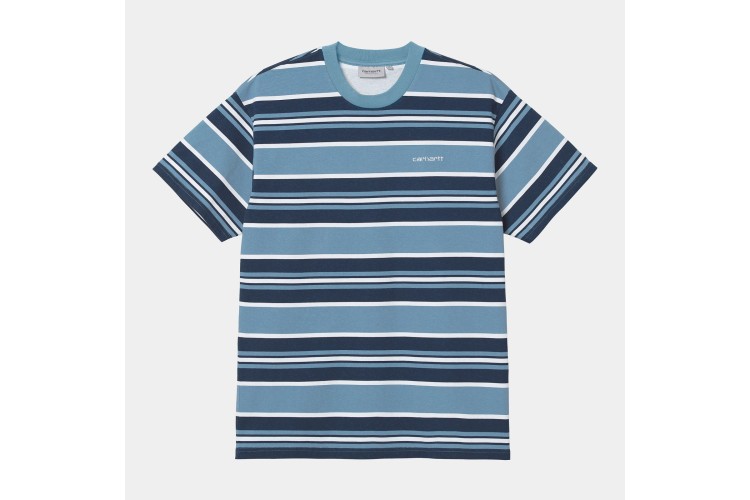Carhartt WIP Corfield Stripe T-Shirt Icy Water