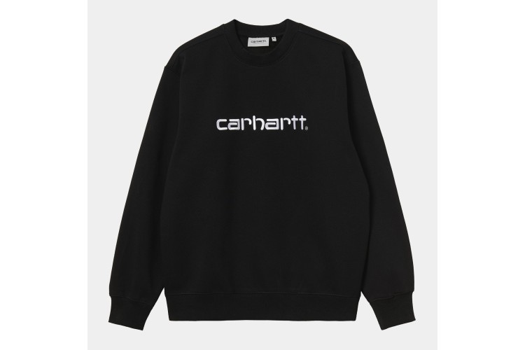 Carhartt WIP Embroidered Crew Sweatshirt Black / White