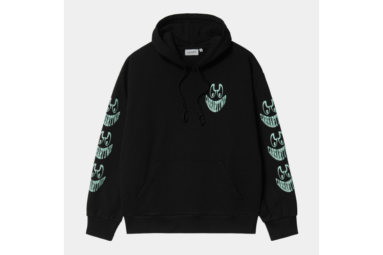 Carhartt WIP Grin Hooded Sweatshirt Black / Spearmint