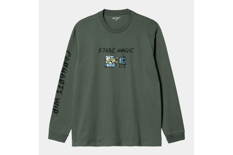 Carhartt WIP Static Long Sleeved T-Shirt Hemlock Green