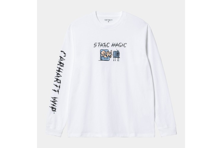 Carhartt WIP Static Long Sleeved T-Shirt White