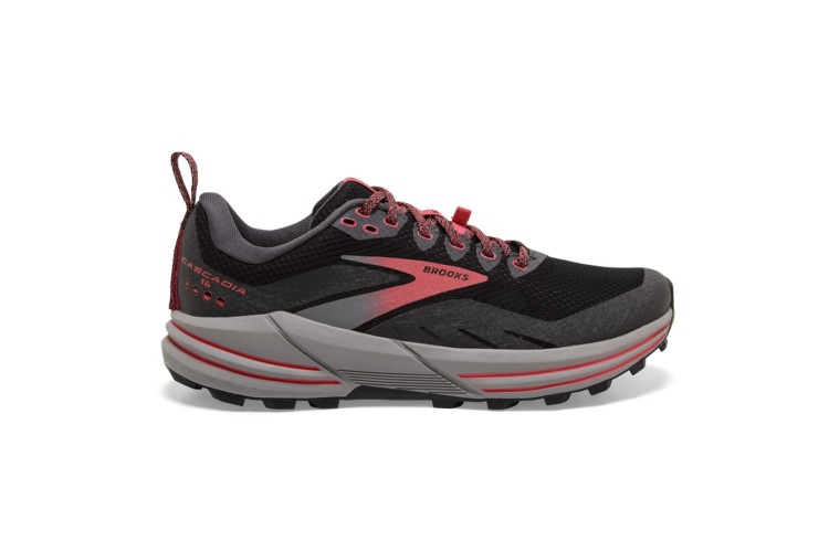 Brooks Cascadia 16 GTX Black / Blackened Pearl / Coral