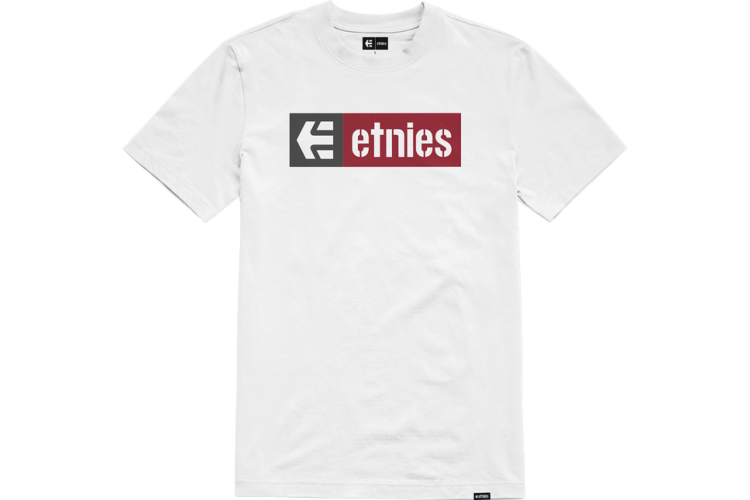 Etnies New Box Logo T Shirt White Red