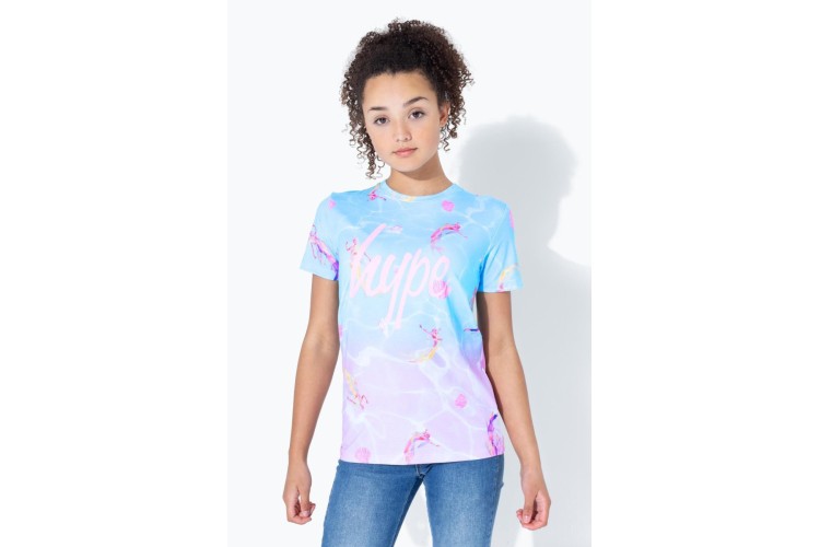 Hype Mermaid Shell Girls T-Shirt Bue