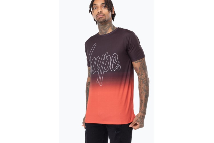 Hype Red Fade Mens T-Shirt Black / Red