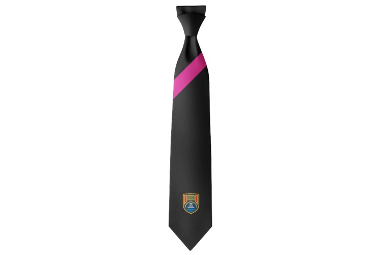 Mounts Bay Academy Tie Black / Pink