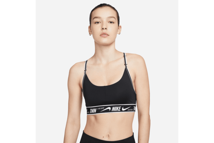 Nike Indy Light-Support Padded Logo Sports Bra Black / White