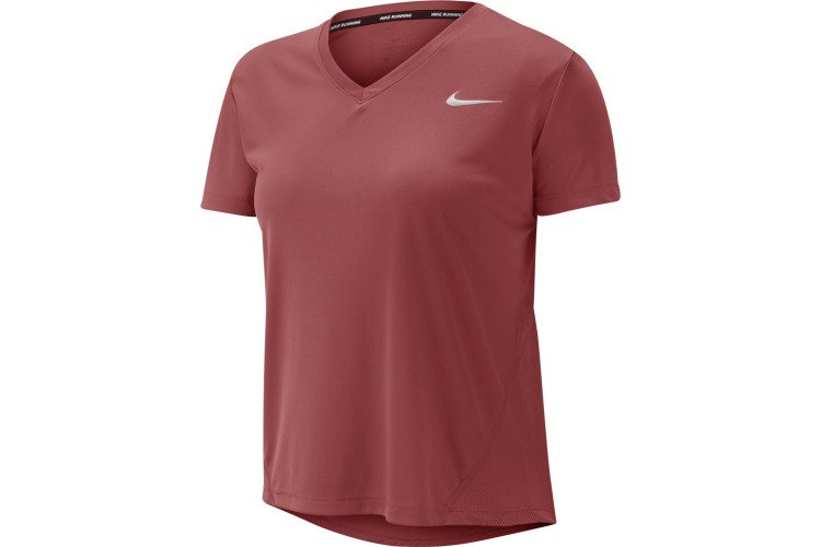 Nike Miler Women's V-Neck Running Top Cedar Pink