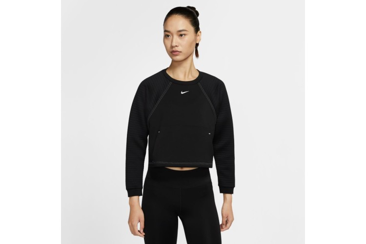 Nike Pro Crew Fleece Top Black / Metallic Silver