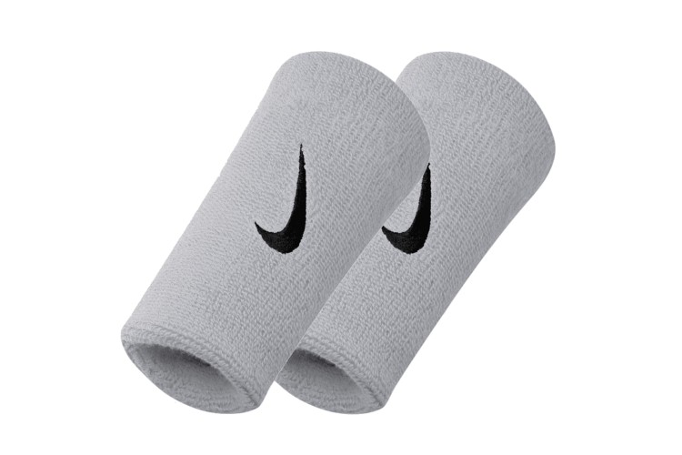 Nike Swoosh Double Wide Wrist Bands White