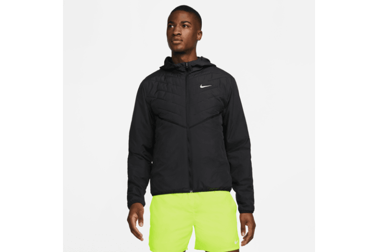 Nike Therma-FIT Repel Jacket Black / Reflective Silver Perfect for cooler  temperatures, the Nike Therma-FIT Repel Jacket helps keep you running.  Insulating technology combines with water-repellent fabric so you stay dry  and